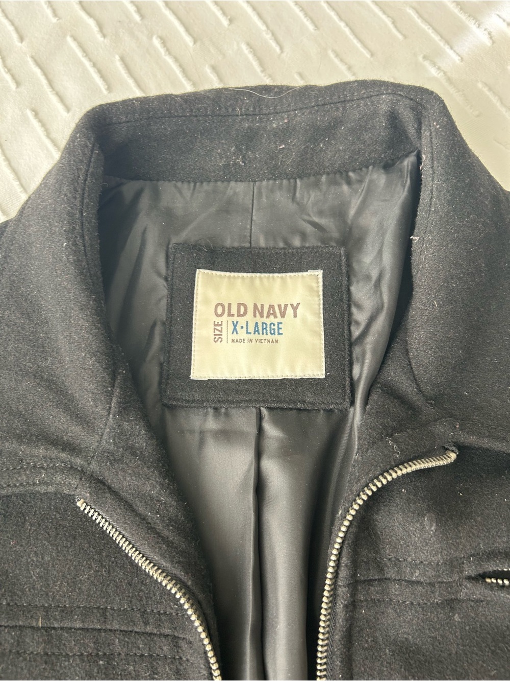 Old Navy Black Zip-Front Wool-Blend Jacket